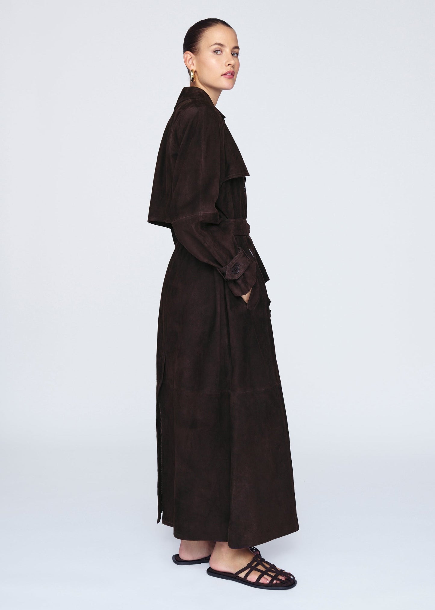 Manteau Léa – Brun Suédine
